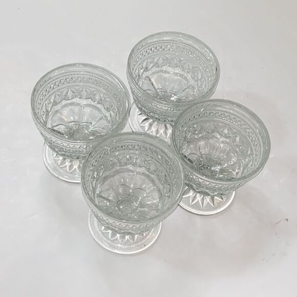 Vintage Set 4 Anchor Hocking Wexford Clean Dishes Cups - Picture 1 of 5